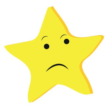 Kırgın yıldız, illüstrasyon veya simge, beyaz arkaplan üzerindeki vektör.