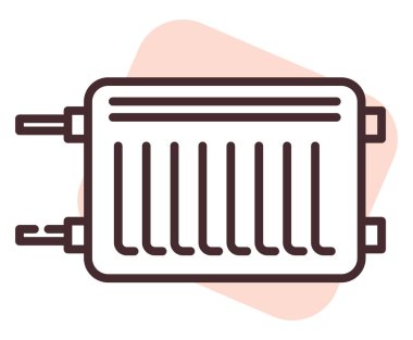 Teknoloji ısıtıcısı, illüstrasyon veya simge, beyaz arkaplan üzerindeki vektör.