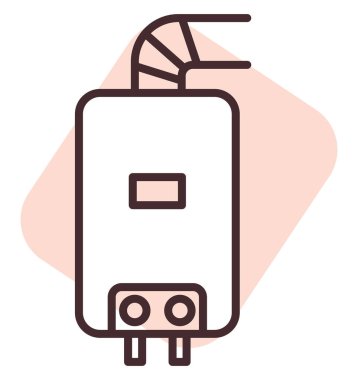 Teknoloji ısıtıcısı, illüstrasyon veya simge, beyaz arkaplan üzerindeki vektör.