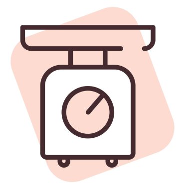 Teknoloji ölçeği, illüstrasyon veya simge, beyaz arkaplan üzerindeki vektör.