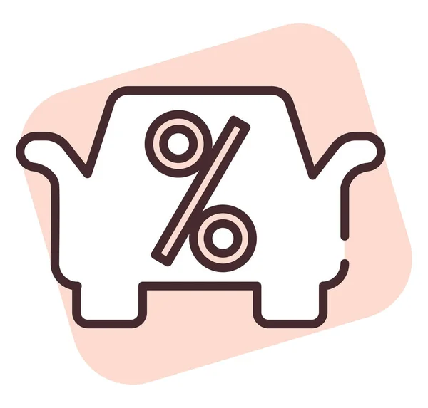 Porcentaje Préstamo Ilustración Icono Vector Sobre Fondo Blanco — Vector de stock