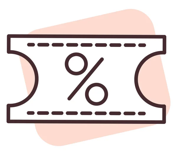Porcentaje Cupón Ilustración Icono Vector Sobre Fondo Blanco — Vector de stock
