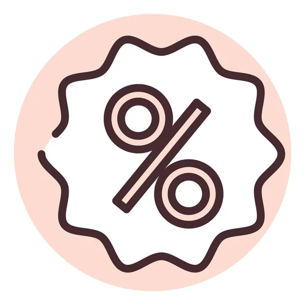Porcentaje Descuento Ilustración Icono Vector Sobre Fondo Blanco — Archivo Imágenes Vectoriales