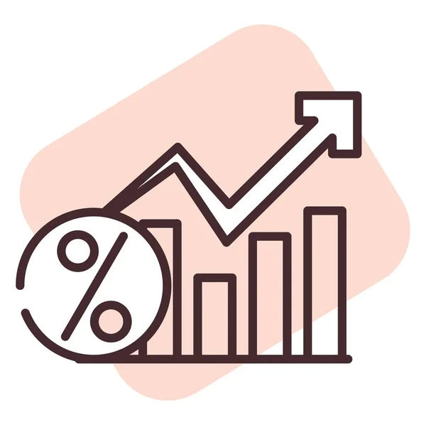 Aumento Percentual Ilustração Ícone Vetor Sobre Fundo Branco — Vetor de Stock