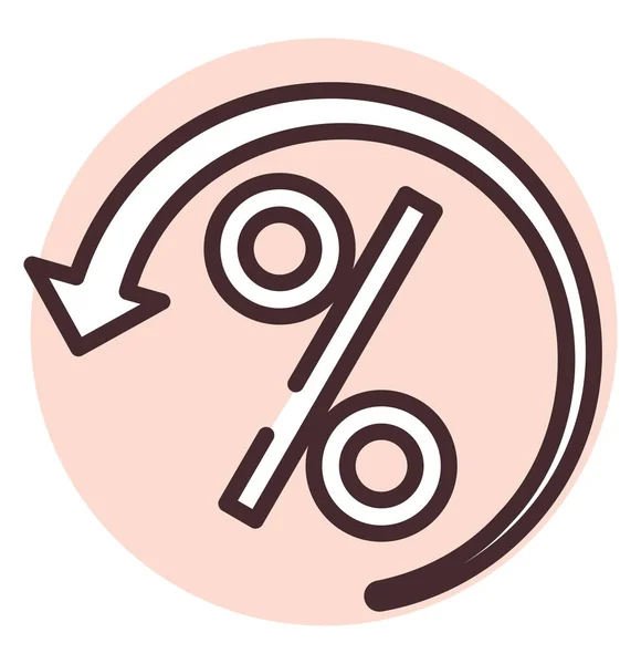 Porcentaje Reembolso Ilustración Icono Vector Sobre Fondo Blanco — Vector de stock
