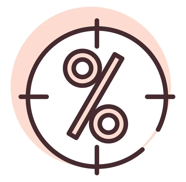 Porcentaje Venta Objetivo Ilustración Icono Vector Sobre Fondo Blanco — Vector de stock