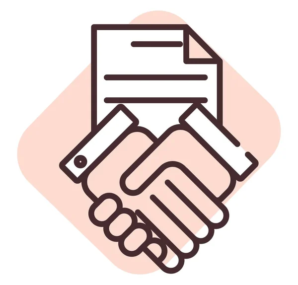 Teamwork Contract Illustratie Icoon Vector Witte Achtergrond — Stockvector