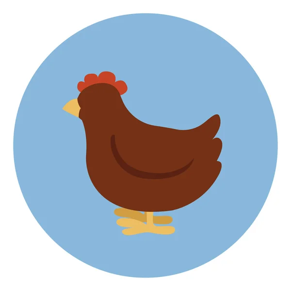 Κοτόπουλο Εικόνα Εικόνα Αγροτικής Ζωής Διάνυσμα Λευκό Φόντο — Διανυσματικό Αρχείο