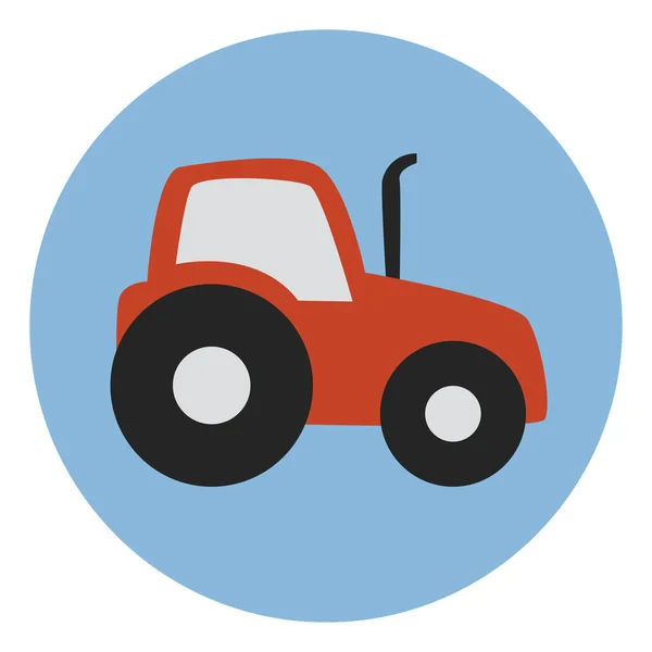 Landsbygdsliv Traktor Illustration Eller Ikon Vektor Vit Bakgrund — Stock vektor