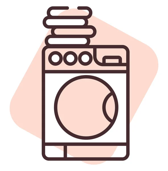 Máquina Lavar Roupa Sanitária Ilustração Ícone Vetor Sobre Fundo Branco — Vetor de Stock