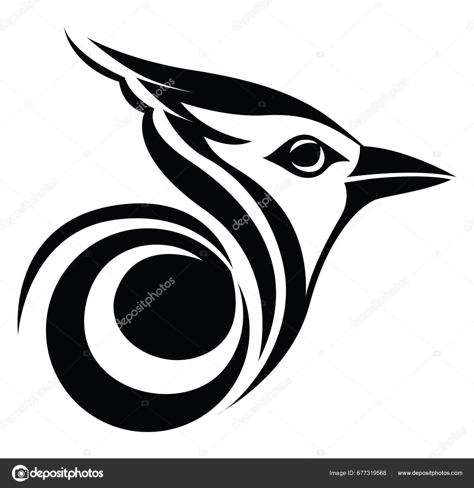 Free Vectors: Abstract Black Tribal Bird Tattoo | Vector Pack