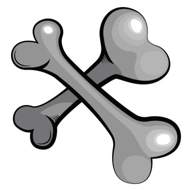 Kemik dövmesi, illüstrasyon, beyaz arkaplandaki vektör.