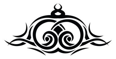 Siyah kabile dövmesi, dövme çizimi, beyaz arka planda vektör..