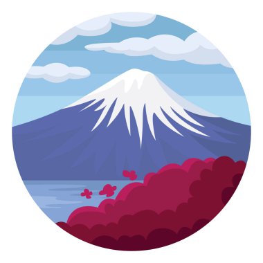 Karlı dağ, illüstrasyon, beyaz arkaplanda vektör.