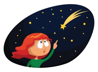 Kayan yıldız, illüstrasyon, beyaz arkaplan üzerindeki vektör.