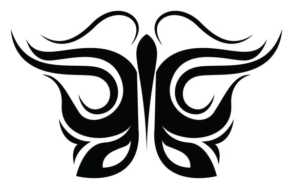Tatouage Tribal Papillon Illustration Vecteur Sur Fond Blanc — Image vectorielle
