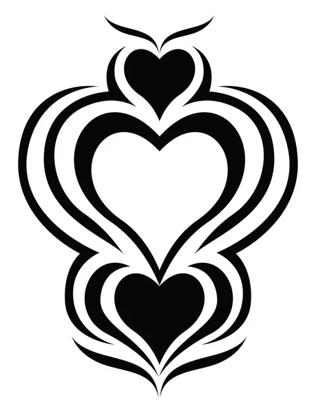 Татуировка Черного Сердца Иллюстрация Татуировки Вектор Белом Фоне — стоковый вектор