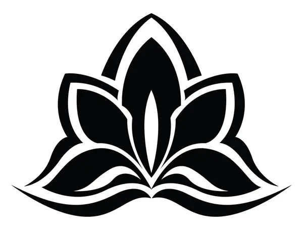 Lotus Blomma Tatuering Tatuering Illustration Vektor Vit Bakgrund — Stock vektor