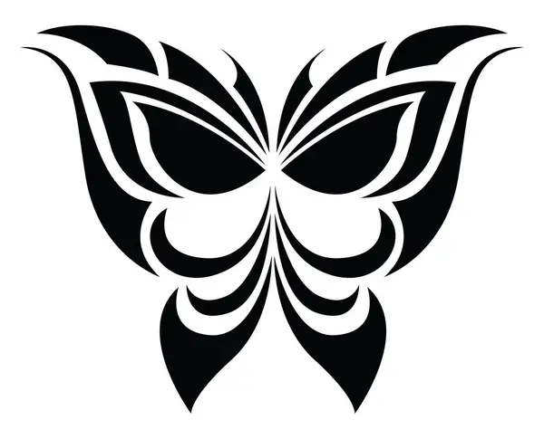 Tatouage Papillon Illustration Tatouage Vecteur Sur Fond Blanc — Image vectorielle