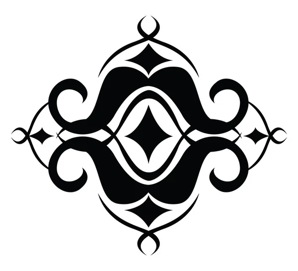 Черный Орнамент Татуировка Вектор Белом Фоне — стоковый вектор
