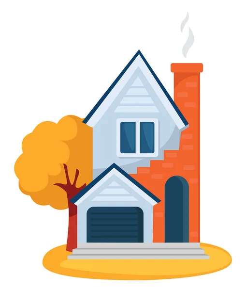 Autumn House Illustration Vector White Background — Stock Vector