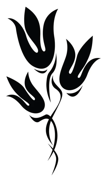 Blume Tulpe Tätowierung Tätowierung Illustration Vektor Auf Weißem Hintergrund — Stockvektor