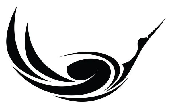 Storchvogel Tätowierung Tätowierung Vektor Auf Weißem Hintergrund — Stockvektor
