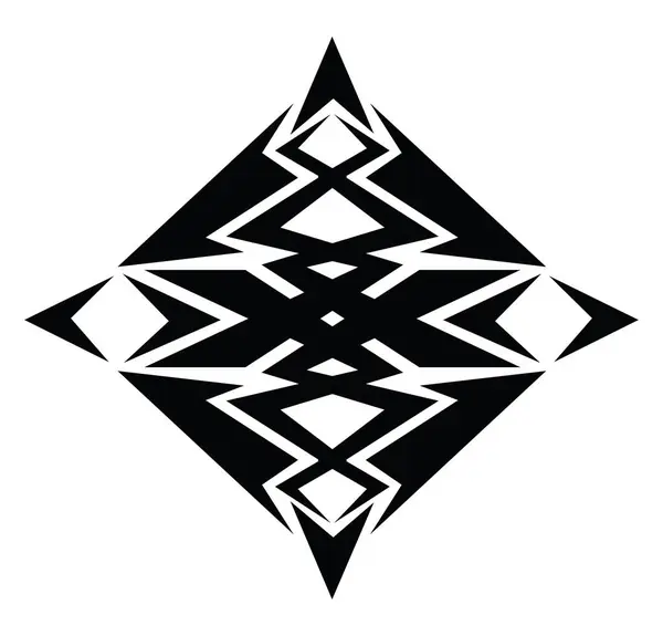 Tätowierung Mit Schwarzem Ornament Tattooillustration Vektor Auf Weißem Hintergrund — Stockvektor