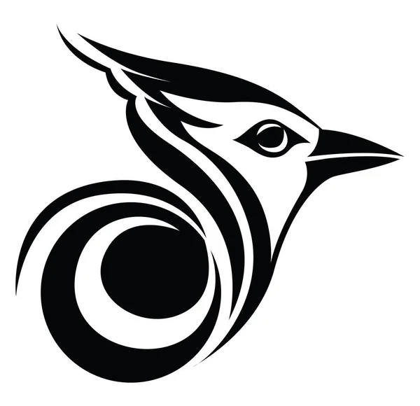 Pequeño Tatuaje Pájaro Negro Ilustración Del Tatuaje Vector Sobre Fondo — Archivo Imágenes Vectoriales
