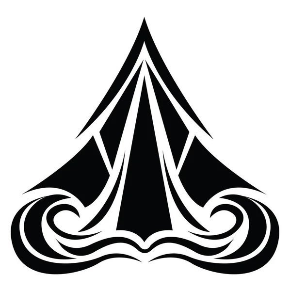 Черный Треугольник Татуировка Вектор Белом Фоне — стоковый вектор