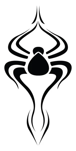 Tatouage Araignée Noire Illustration Tatouage Vecteur Sur Fond Blanc — Image vectorielle