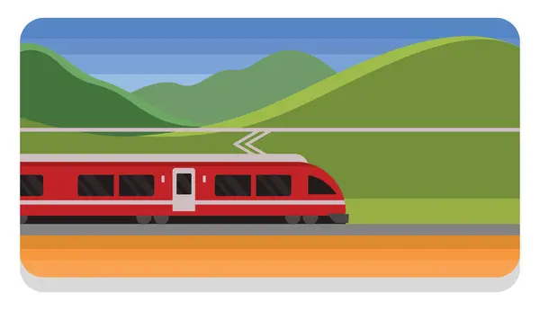 Red Train Illustration Vector White Background — Stock Vector