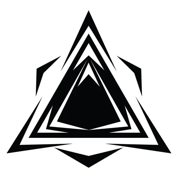 Abstraktní Trojúhelník Tetování Tetování Ilustrace Vektor Bílém Pozadí — Stockový vektor