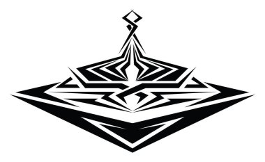 Siyah çizgili dövme, dövme çizimi, beyaz arkaplanda vektör..