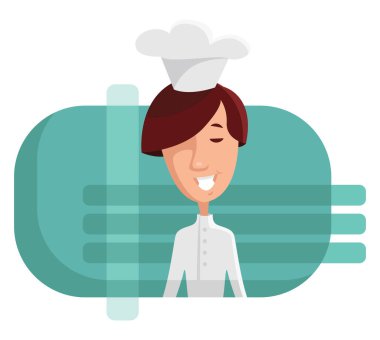 Kızıl saçlı aşçı, illüstrasyon, beyaz arka planda vektör..