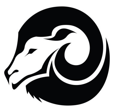 Moufion kafa dövmesi, dövme çizimi, beyaz arkaplanda vektör..