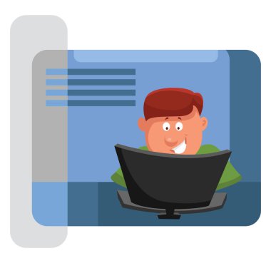 Konforlu çalışma alanı, illüstrasyon, beyaz arkaplan üzerindeki vektör.