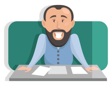 Kağıt yapraklı adam, illüstrasyon, beyaz arka planda vektör.