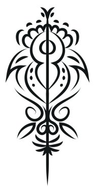 Güzel bir süs dövmesi, illüstrasyon, beyaz bir arkaplanda vektör..