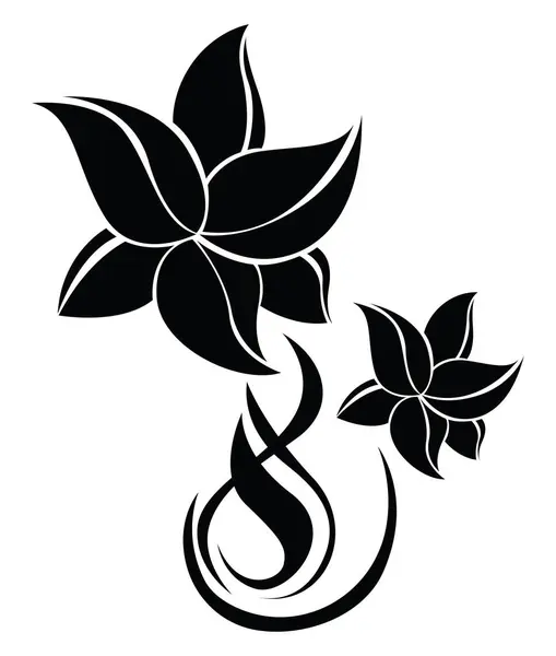 Tatouage Fleur Illustration Tatouage Vecteur Sur Fond Blanc — Image vectorielle