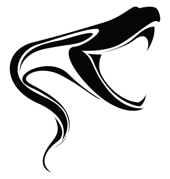 Tatouage Serpent Mordant Illustration Tatouage Vecteur Sur Fond Blanc — Image vectorielle