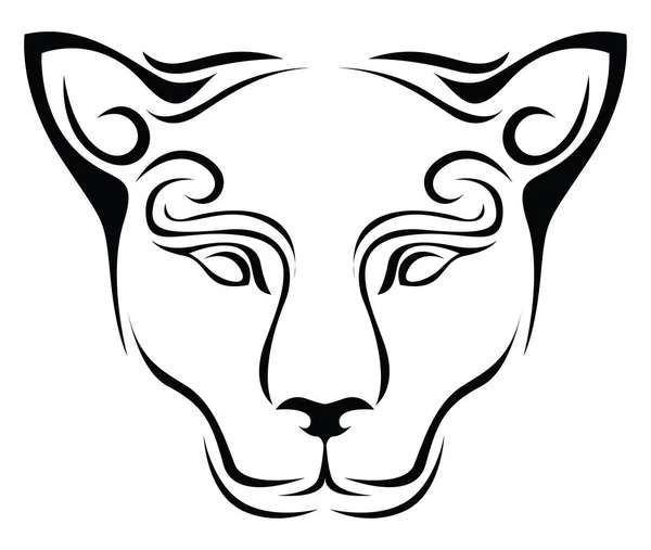 Tatouage Tête Puma Illustration Tatouage Vecteur Sur Fond Blanc — Image vectorielle