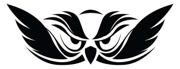 猫头鹰头部纹身 纹身图解 白色背景上的载体 — 图库矢量图片