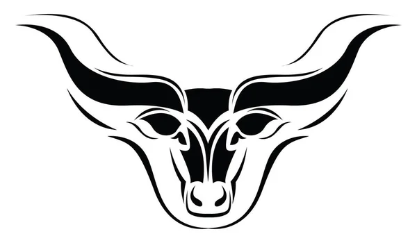 Bull Met Hoorns Tatoeage Tatoeage Illustratie Vector Een Witte Achtergrond — Stockvector