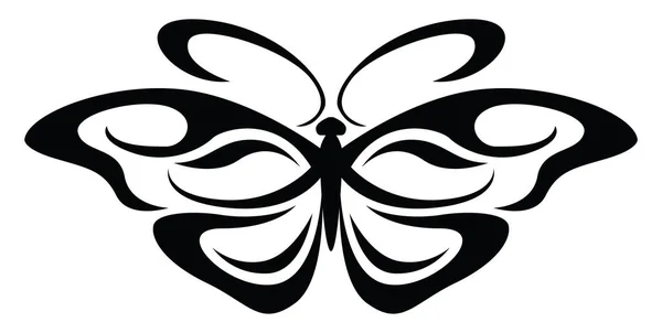 Gros Tatouage Papillon Illustration Tatouage Vecteur Sur Fond Blanc — Image vectorielle