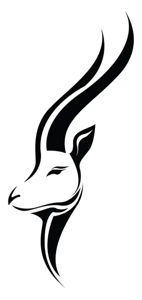 羚羊动物纹身 纹身图解 白色背景上的载体 — 图库矢量图片