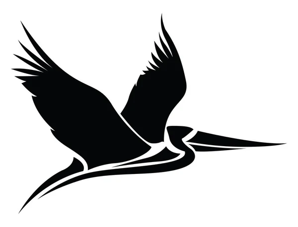 ストーク鳥の入れ墨 入れ墨のイラスト 白い背景のベクター — ストックベクタ