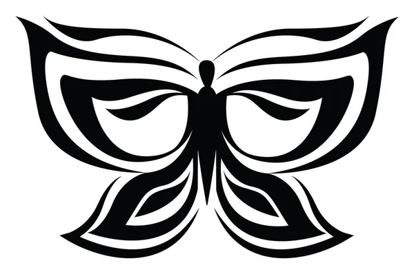 Kelebek Kanatları Dövmesi Dövme Çizimi Beyaz Arka Planda Vektör — Stok Vektör