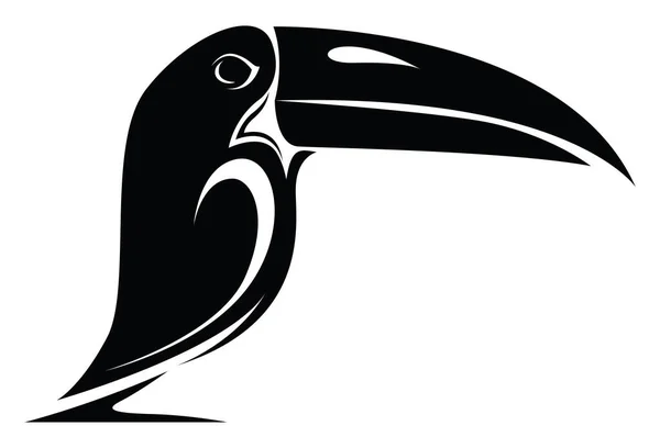 Туканская Татуировка Птицы Иллюстрация Татуировки Вектор Белом Фоне — стоковый вектор
