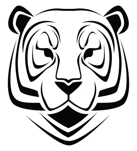 Tetování Tygří Tváře Ilustrace Tetování Vektor Bílém Pozadí — Stockový vektor